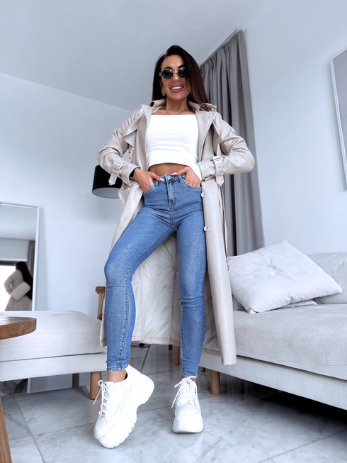 Blue denim pants without rips "WAVE" DJ2585